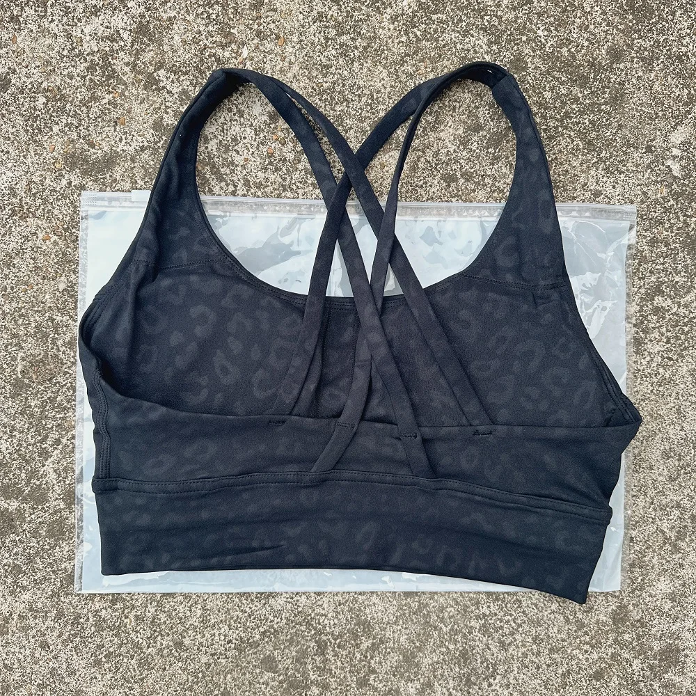 Solid Color Soft Cross Back Women Fitness Bra Tights Yoga Vest High Strength Shockproof Gym Sports Top Push Up With Chest Pad