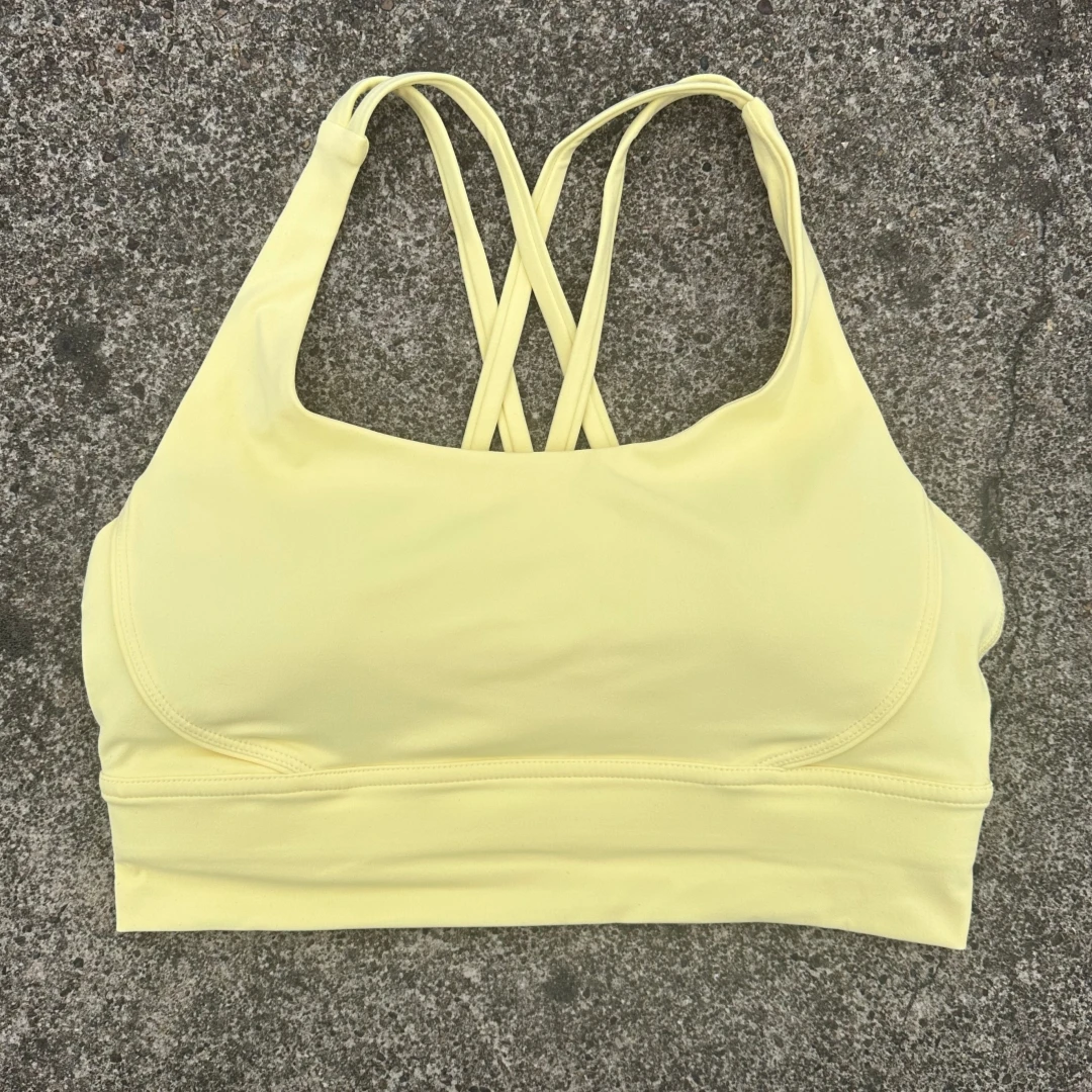 Solid Color Soft Cross Back Women Fitness Bra Tights Yoga Vest High Strength Shockproof Gym Sports Top Push Up With Chest Pad