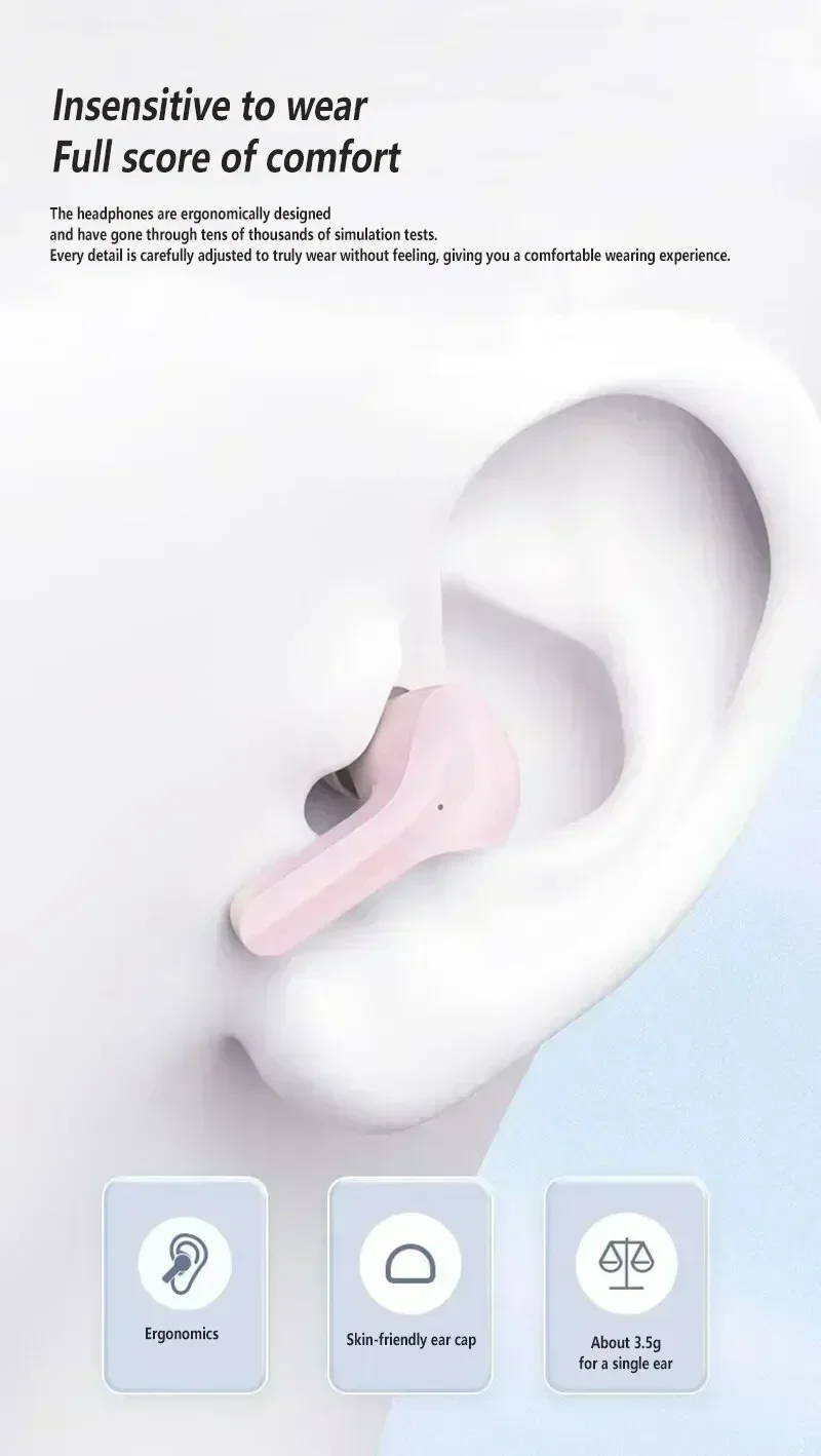 T2 Tws Wireless Bluetooth Headset Transparent Headphones ENC Power Digital Display Stereo Sound Earphones for All Smartphones