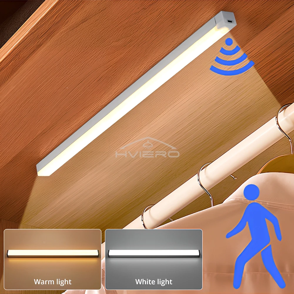 Night Lights Wireless LED Motion Sensor Lamp USB Rechargeable Magnetic For Wardrobe Room Closet Kitchen Aisle Tube Detector Bulb