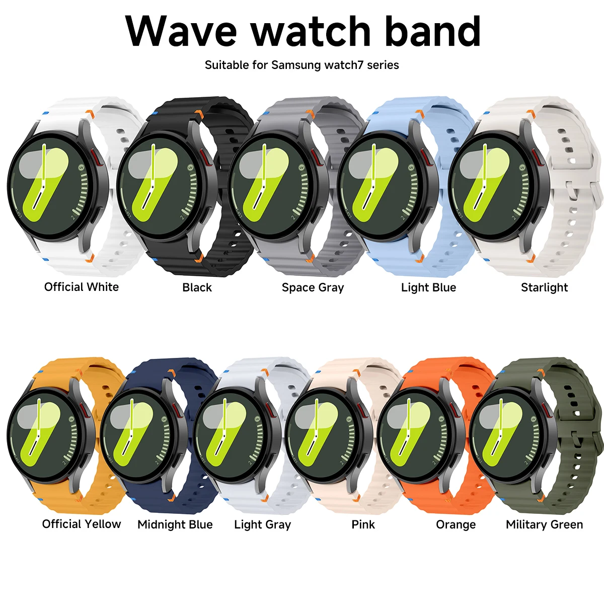 Original Silicone Band for Samsung Galaxy Watch 7 FE 6 4 Classic 5 Pro 44mm 40mm 43mm 47mm 45mm Bracelet Galaxy Watch6 7 Strap