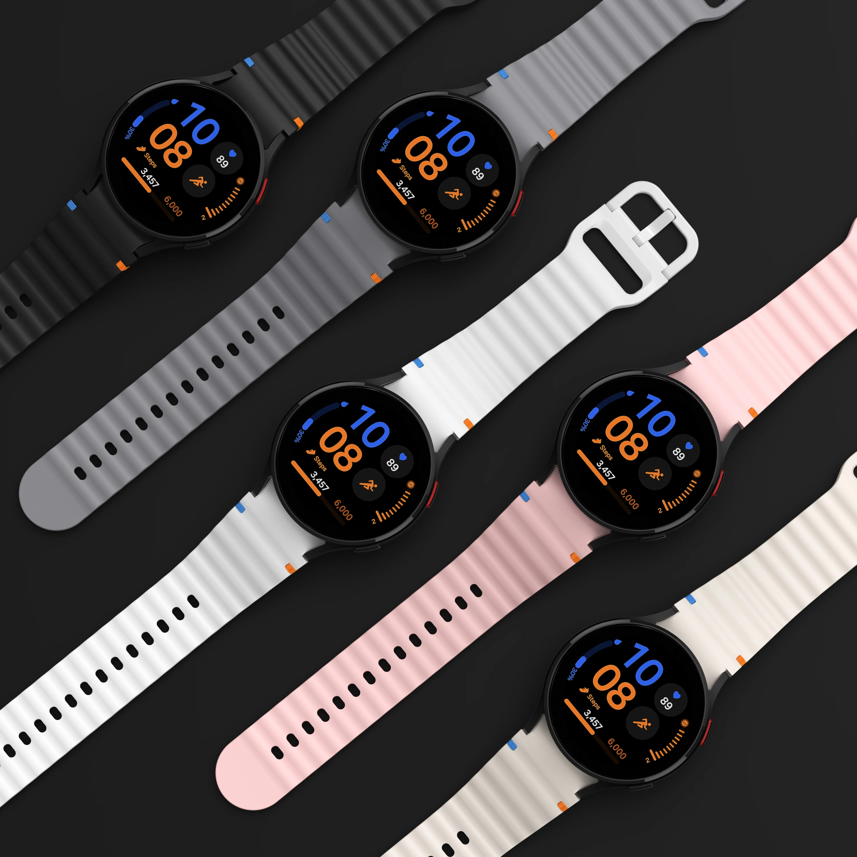 Original Silicone Band for Samsung Galaxy Watch 7 FE 6 4 Classic 5 Pro 44mm 40mm 43mm 47mm 45mm Bracelet Galaxy Watch6 7 Strap