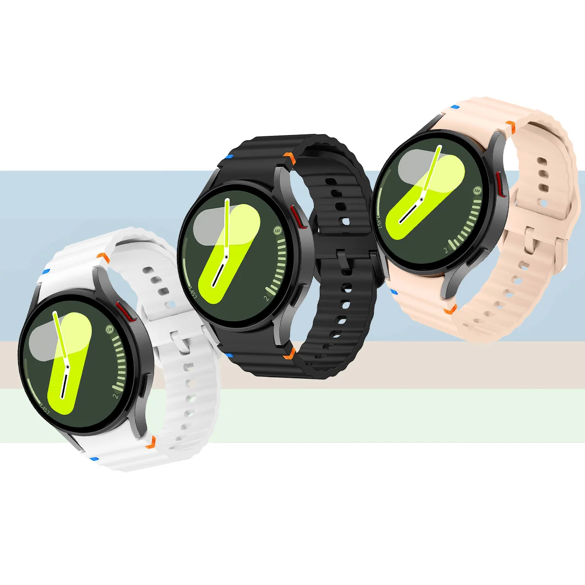 Original Silicone Band for Samsung Galaxy Watch 7 FE 6 4 Classic 5 Pro 44mm 40mm 43mm 47mm 45mm Bracelet Galaxy Watch6 7 Strap