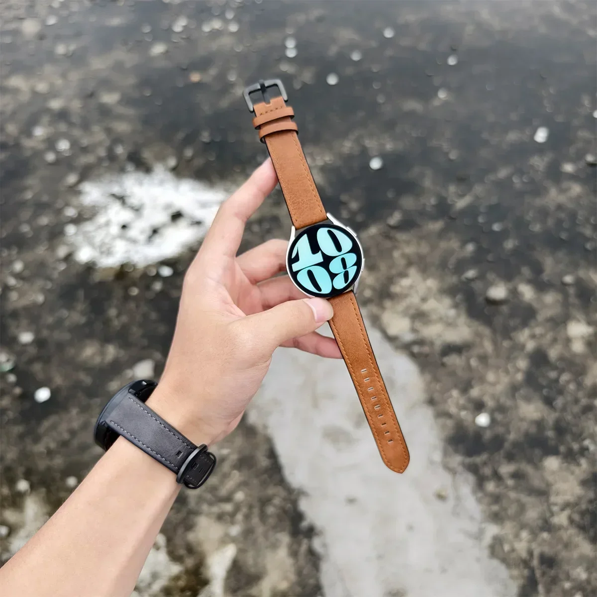 20mm 22mm Leather Strap for Samsung Galaxy Watch 6 5 4 40mm 44mm Gear Band Vintage Bracelet for Xiaomi Redmi Watch 3 Lite/Active