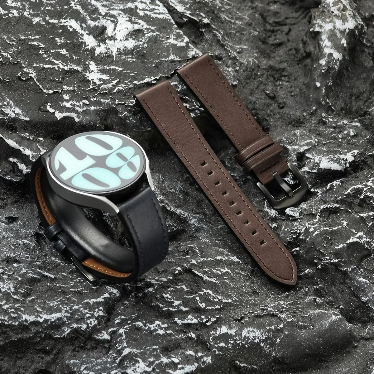 20mm 22mm Leather Strap for Samsung Galaxy Watch 6 5 4 40mm 44mm Gear Band Vintage Bracelet for Xiaomi Redmi Watch 3 Lite/Active