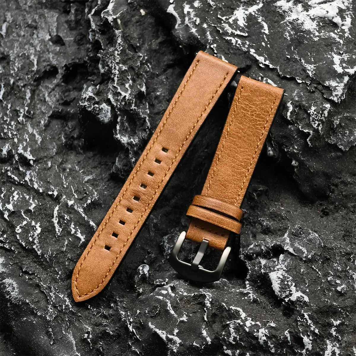 20mm 22mm Leather Strap for Samsung Galaxy Watch 6 5 4 40mm 44mm Gear Band Vintage Bracelet for Xiaomi Redmi Watch 3 Lite/Active