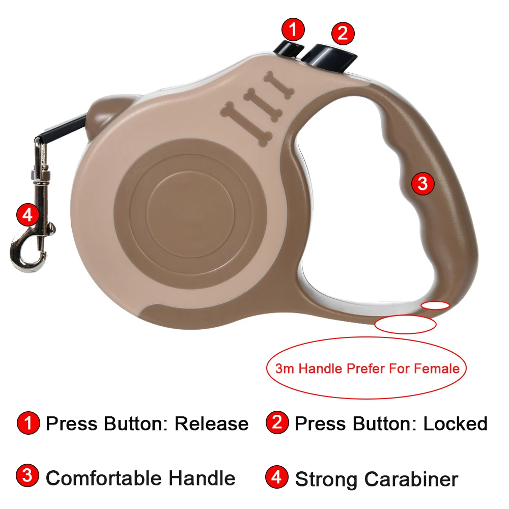 3m 5m Dog Leash Strong Nylon Puppy Lead For Small Medium Large Dogs Cats Automatic Retractable Durable Yorkshire Pet Supplies