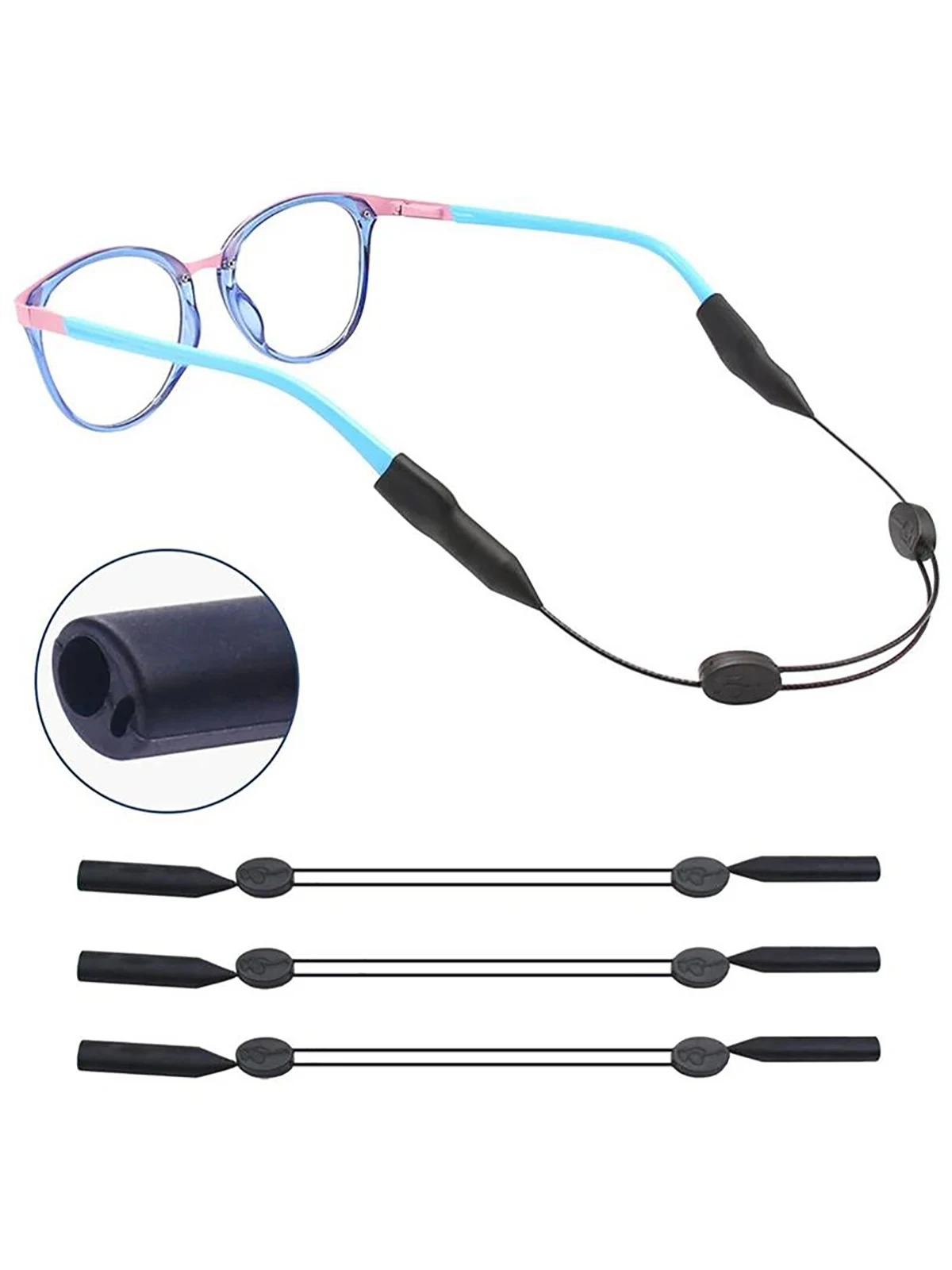 1pc Adjustable Anti-slip Eyewear Retainer Universal Fit Eyeglass Lanyard Sports Sunglasses Unisex Holder Strap Lanyard