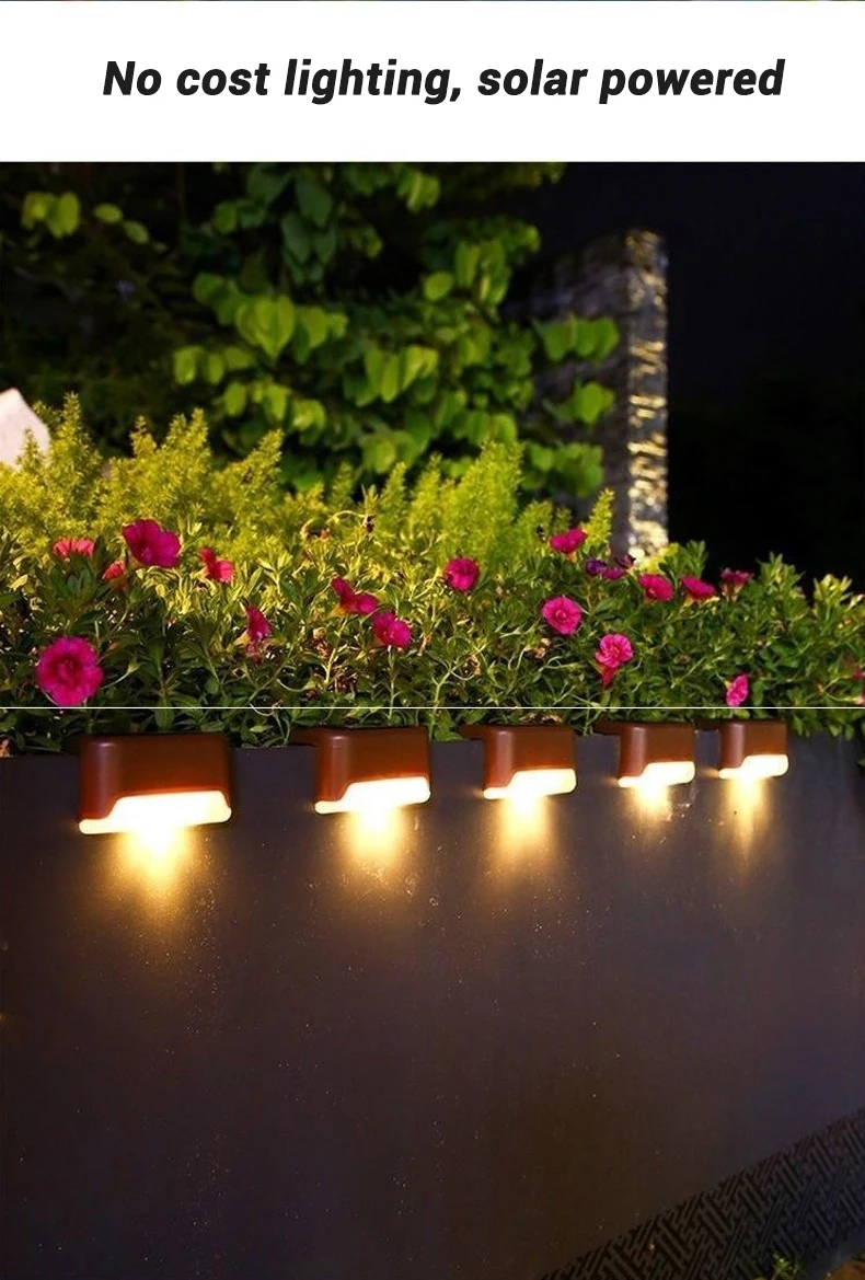 1/4/8/12/pcs Solar LED Lights Outdoor Garden Light Deck Lamp Solar Stairs Light Waterproof Solar Step Lamp Patio Garden Decor