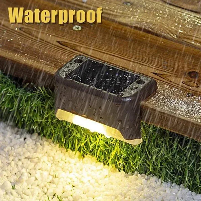 1/4/8/12/pcs Solar LED Lights Outdoor Garden Light Deck Lamp Solar Stairs Light Waterproof Solar Step Lamp Patio Garden Decor