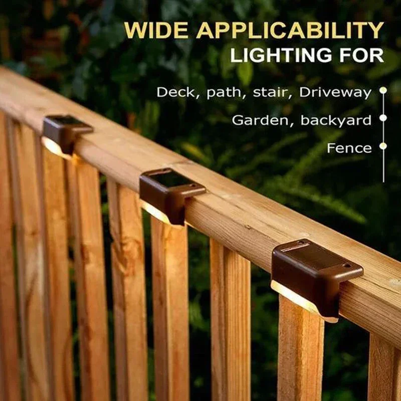 1/4/8/12/pcs Solar LED Lights Outdoor Garden Light Deck Lamp Solar Stairs Light Waterproof Solar Step Lamp Patio Garden Decor