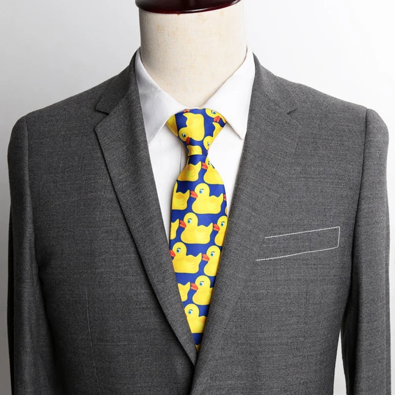Mens Yellow Rubber Duck Tie Fashion Necktie From Hot TV Show How I Met Your Mother 8CM Width Men Gifts ties