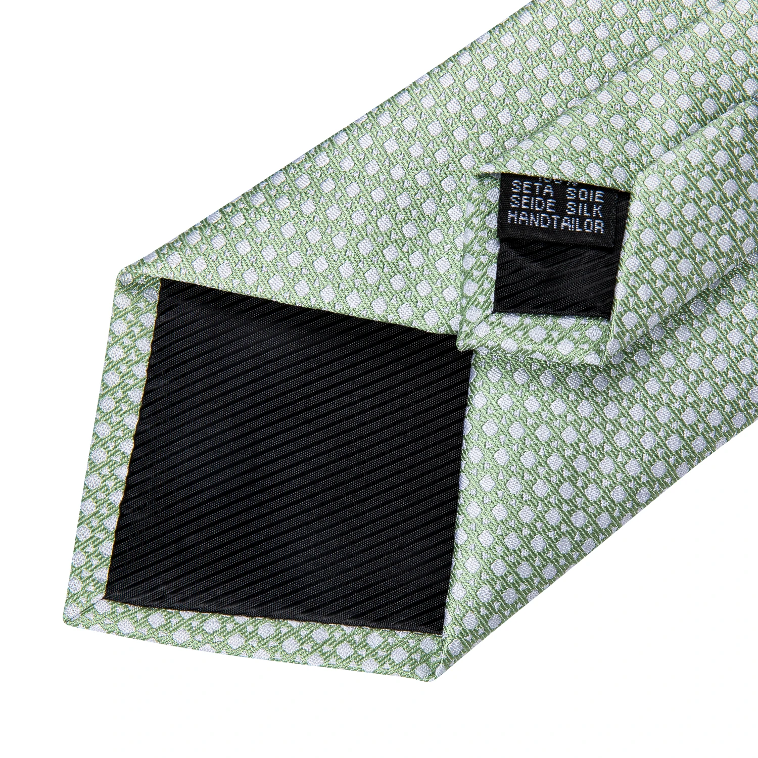 Fashion 8cm Tie Light Green Necktie Men Business Wedding Party Formal Neck Tie Accessories Handkerchief Cufflinks DiBanGu