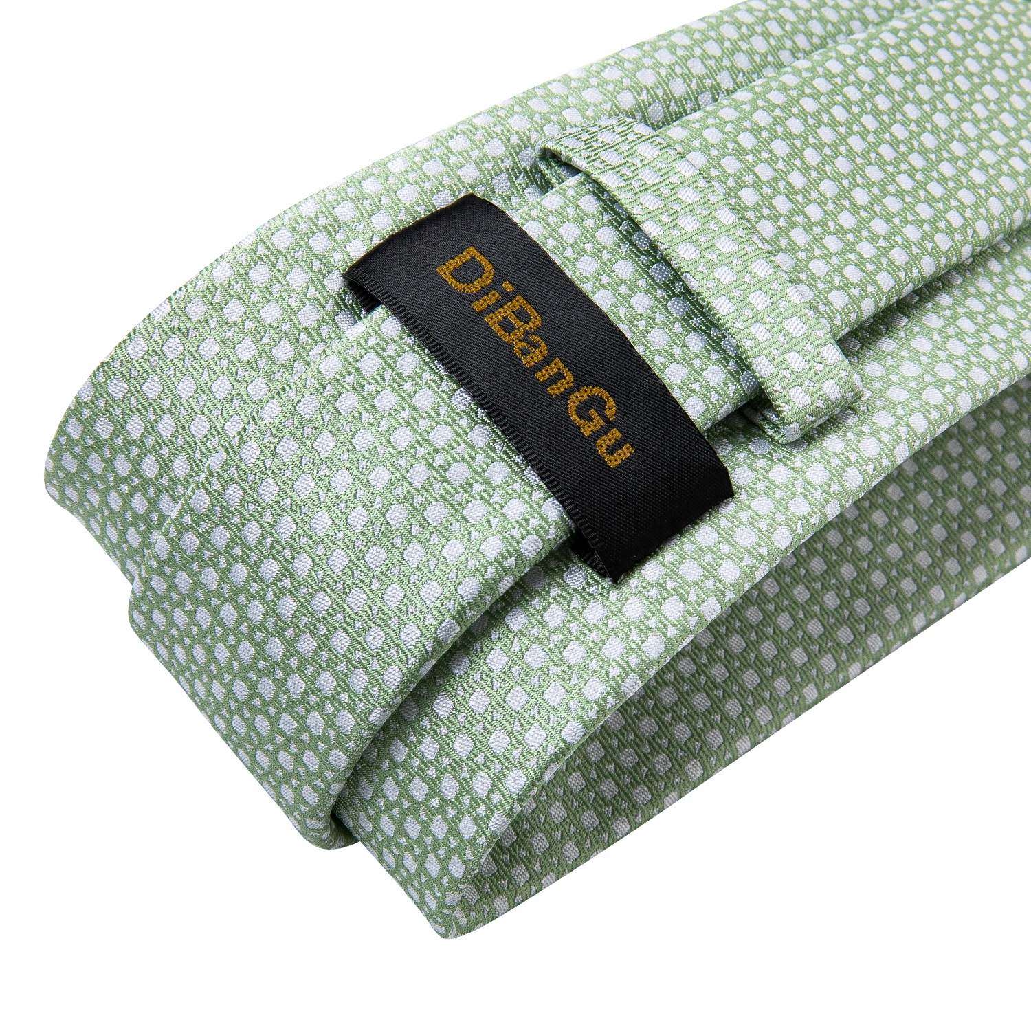 Fashion 8cm Tie Light Green Necktie Men Business Wedding Party Formal Neck Tie Accessories Handkerchief Cufflinks DiBanGu