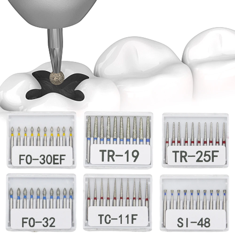 1Box AG Series Round Shape Dental Diamond Burs Drills High Speed Handpiece Teeth Whitening FG Dia 1.6MM Dentistry Materials