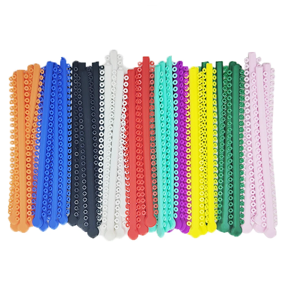 AG 1Pack=1000PCS/20Sticks Dental Orthodontic Elastic Ligature Ties Bands for Brackets Braces Colourful to Choose