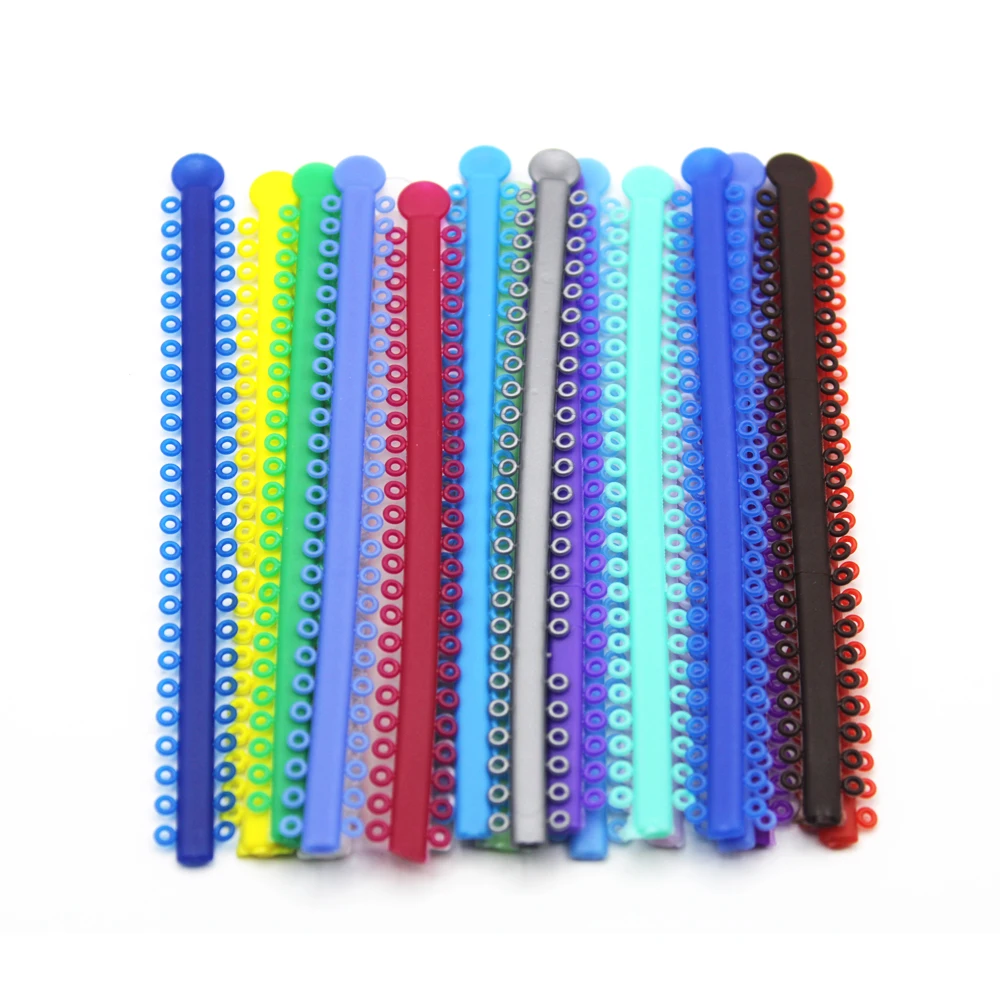 AG 1Pack=1000PCS/20Sticks Dental Orthodontic Elastic Ligature Ties Bands for Brackets Braces Colourful to Choose