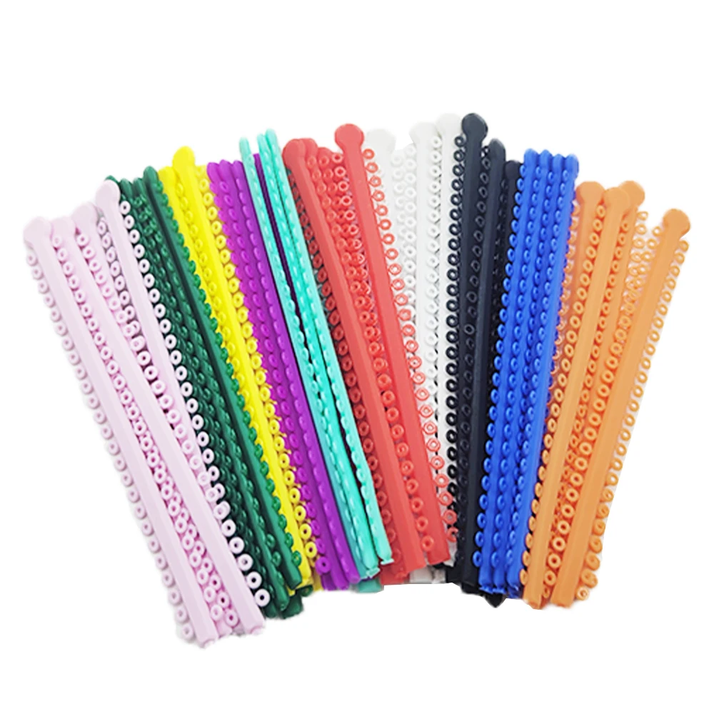 AG 1Pack=1000PCS/20Sticks Dental Orthodontic Elastic Ligature Ties Bands for Brackets Braces Colourful to Choose