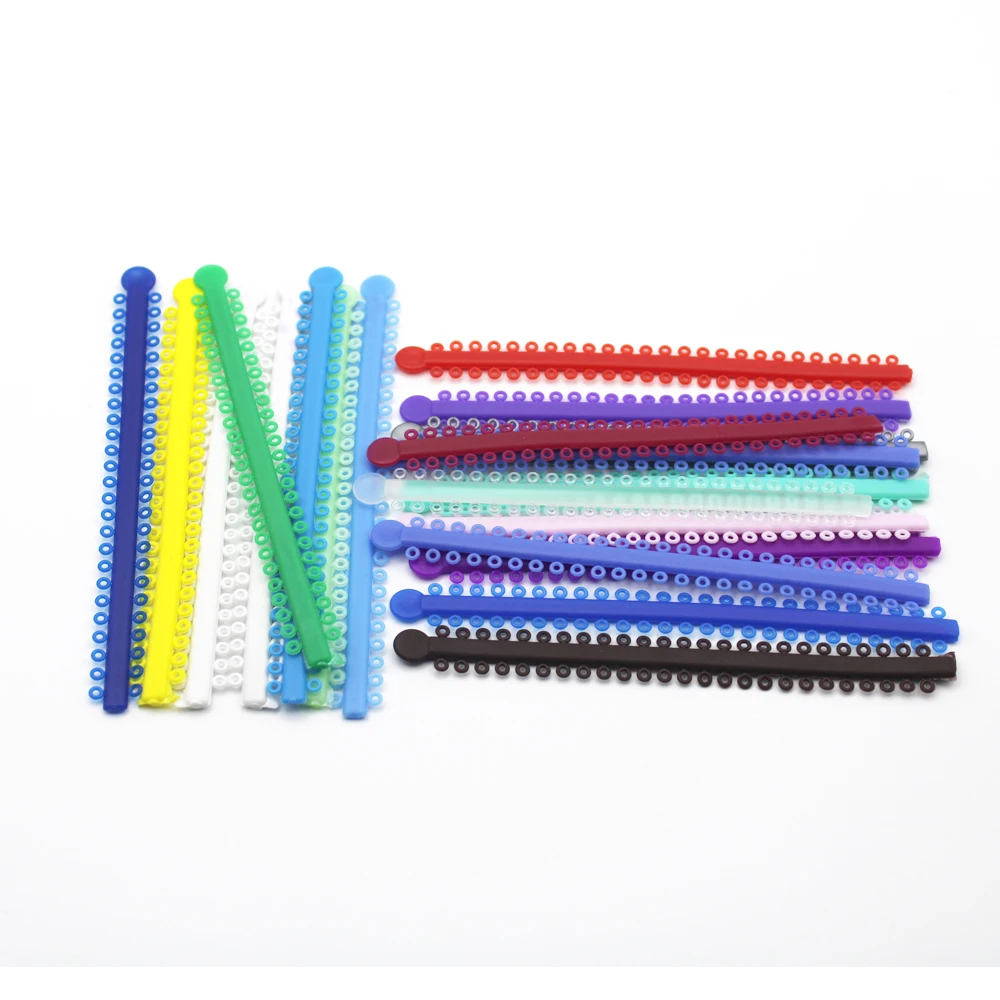 AG 1Pack=1000PCS/20Sticks Dental Orthodontic Elastic Ligature Ties Bands for Brackets Braces Colourful to Choose