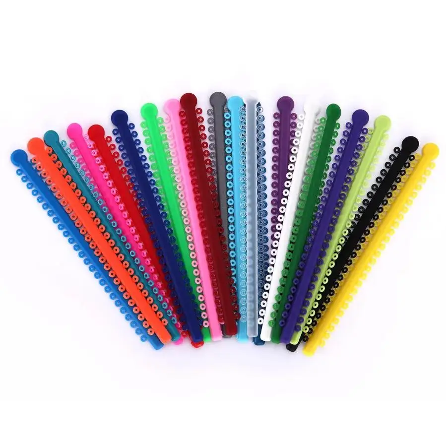 AG 1Pack=1000PCS/20Sticks Dental Orthodontic Elastic Ligature Ties Bands for Brackets Braces Colourful to Choose