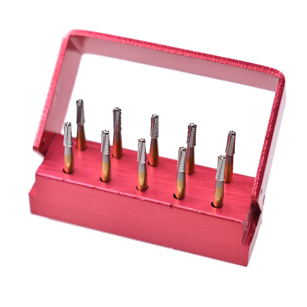 10PCS/Box Dentistry Broken Crown Needle For Break Crown With Metal Bur Box Endodontic High Speed Dental Drill Dentist Tools