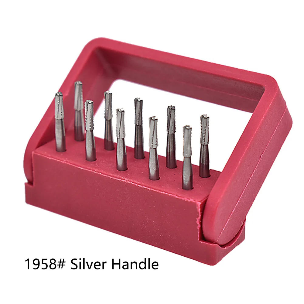 10PCS/Box Dentistry Broken Crown Needle For Break Crown With Metal Bur Box Endodontic High Speed Dental Drill Dentist Tools