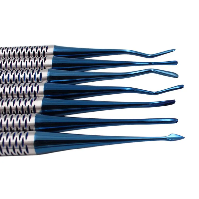 7 Pcs/Set Dental Tooth Extracting Tools Set Titanium Alloy Implant Instrument Dental Elevator Set Dental Extraction Root Tooth