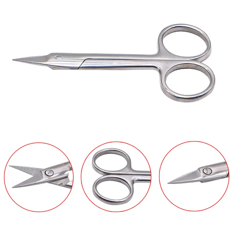 Medical Surgical Dental Crown Scissors Stainless Steel Tissue Tool Straight Curved Head 12.5CM