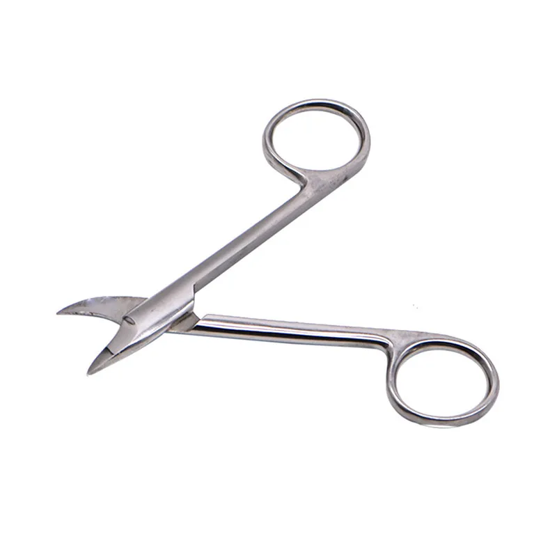 Medical Surgical Dental Crown Scissors Stainless Steel Tissue Tool Straight Curved Head 12.5CM