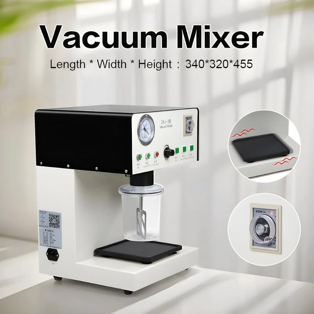 AG Dental Vacuum Mixer - Dental Lab Equipment Lab Compact Gypsum Stirrer with Vacuum Pump & Mixing Cup for Bubble-Free Casts