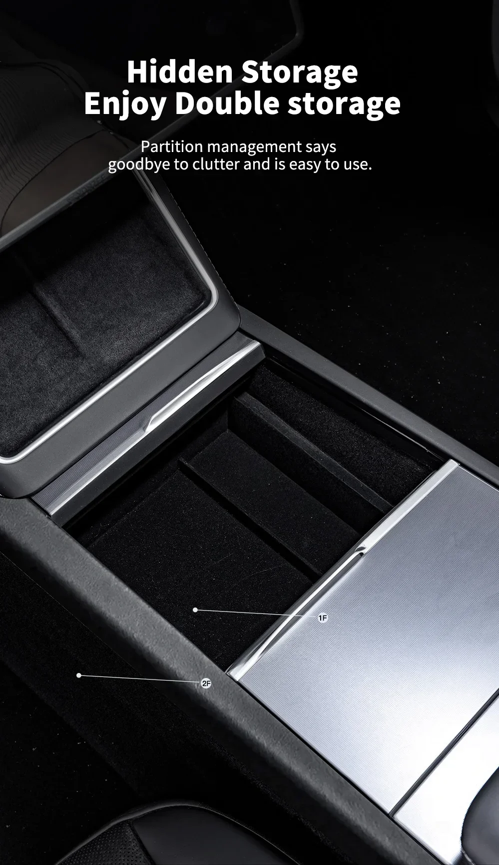 For Tesla Model 3/Y/YL Highland Juniper 2026 Center Armrest Hidden Storage Box Cup Holder Console Organizer Box Accessories