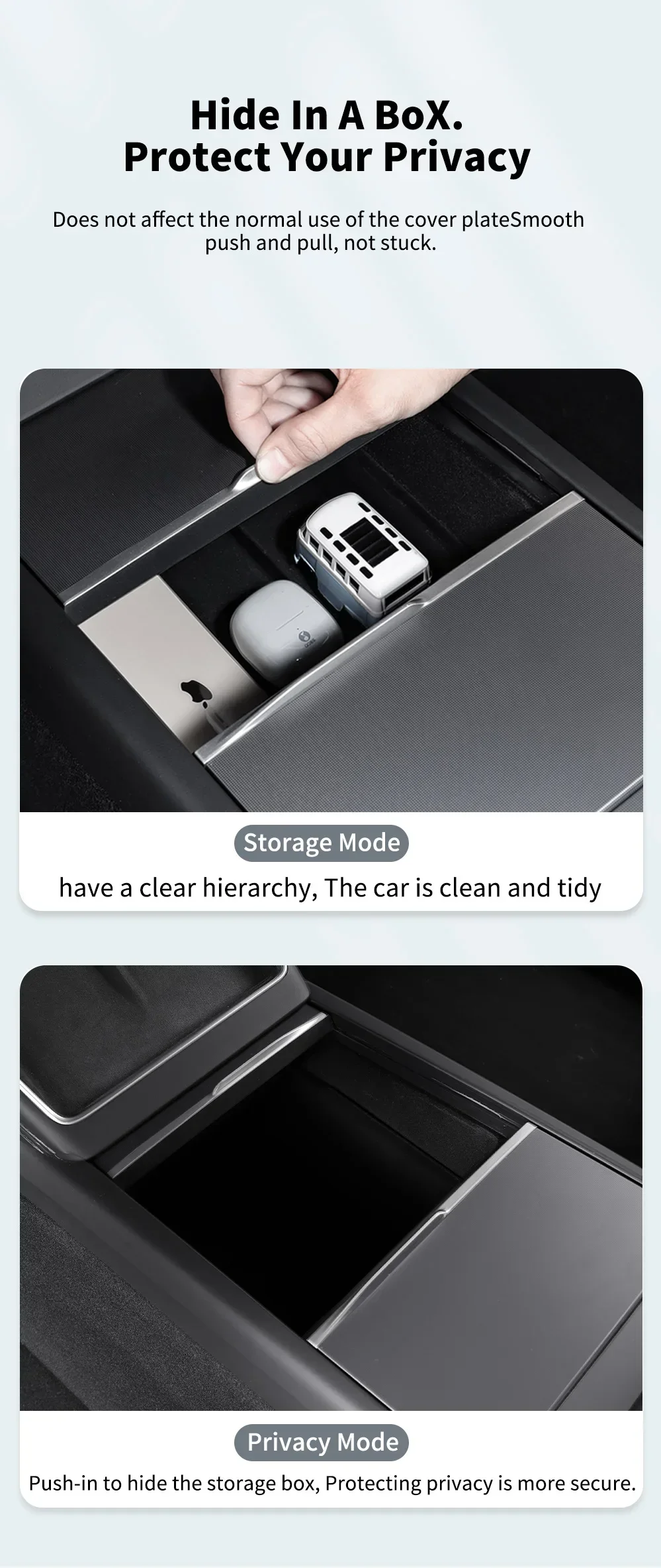 For Tesla Model 3/Y/YL Highland Juniper 2026 Center Armrest Hidden Storage Box Cup Holder Console Organizer Box Accessories