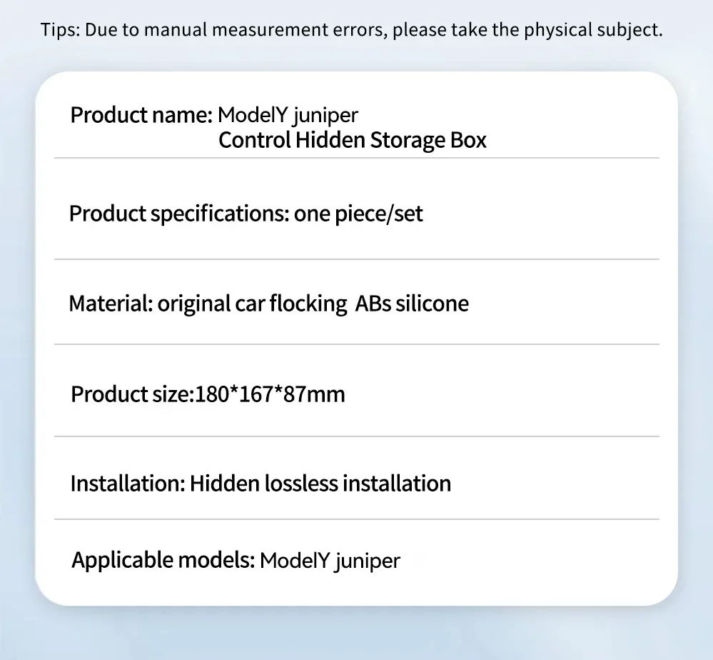 For Tesla Model 3/Y/YL Highland Juniper 2026 Center Armrest Hidden Storage Box Cup Holder Console Organizer Box Accessories