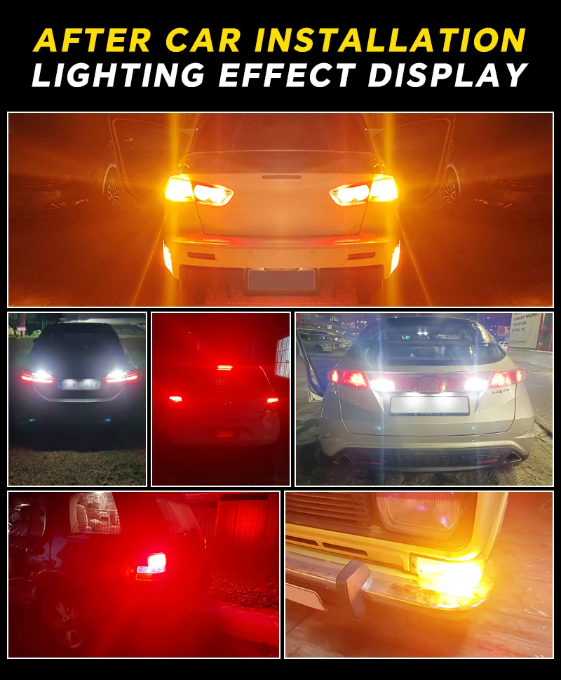 YiRui 2pcs 12-48V New LED Bulbs 144smd Lamp Reverse Turn Signal Light BA15S P21W BAU15S PY21W 7440 W21W P21/5W 1157 BAY15D
