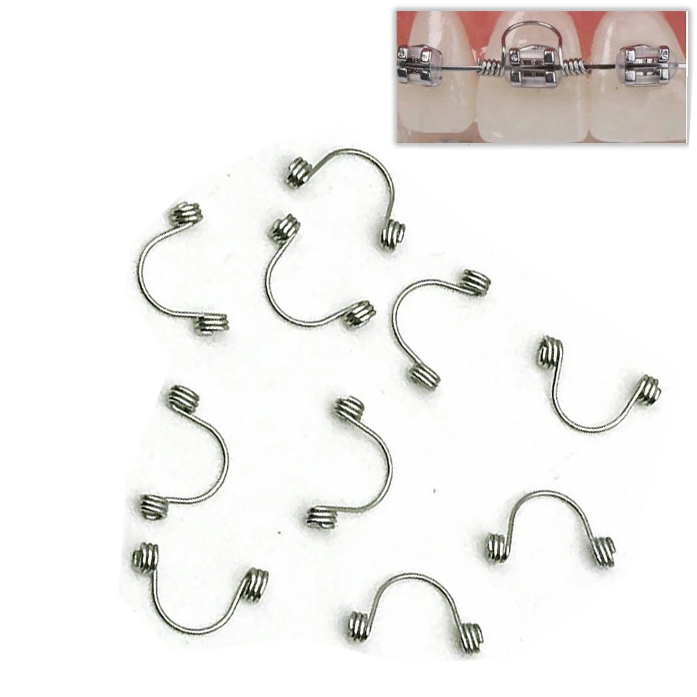 AG 10PCS Orthodontic Torque spring Orthodontic Spring Stainless Steel Dental Supply Orthodontic Bracket