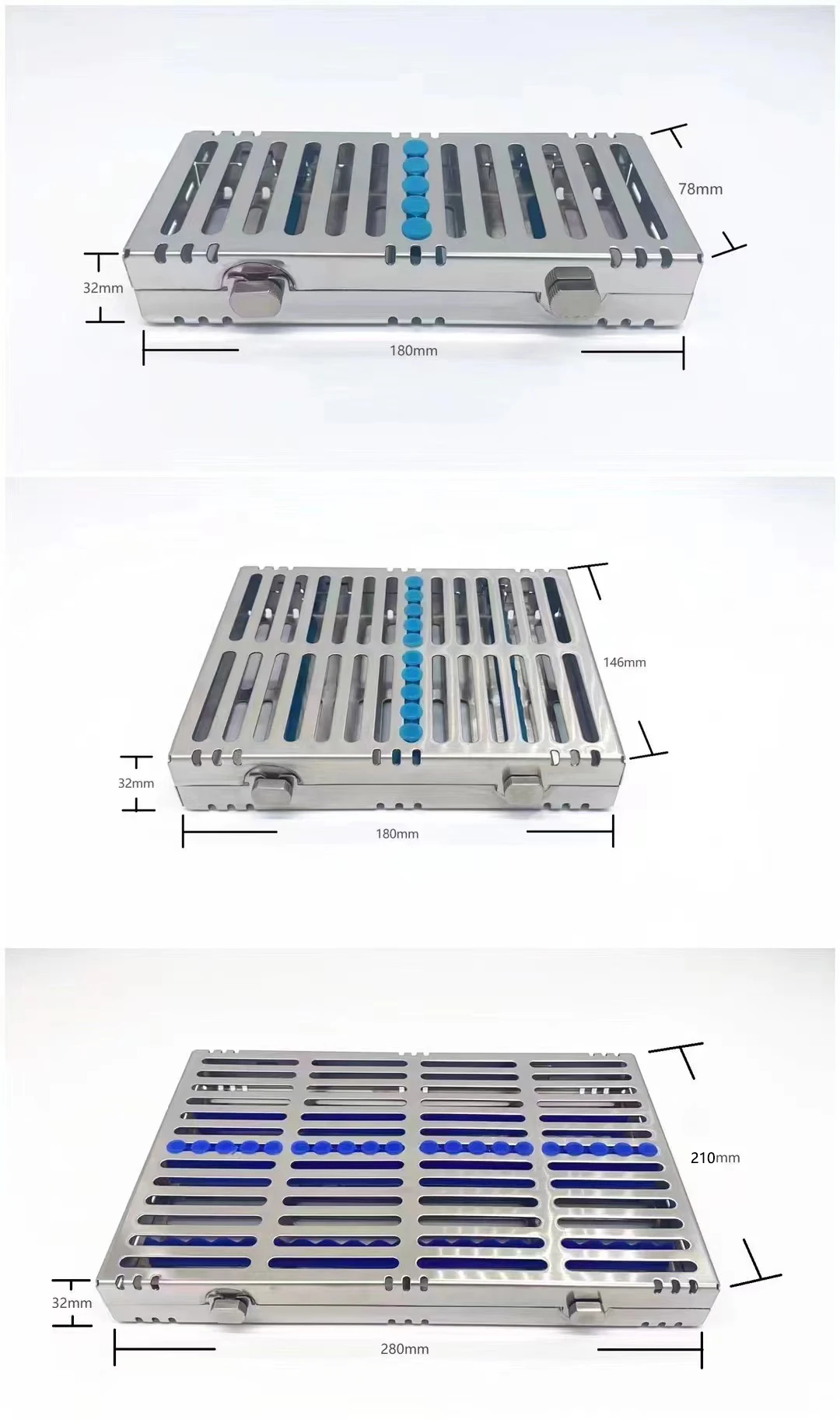 Dental Sterilization Rack Surgical Autoclavable Sterilization Box Dental Cassette File Burs Disinfection Tray Dentist Tools