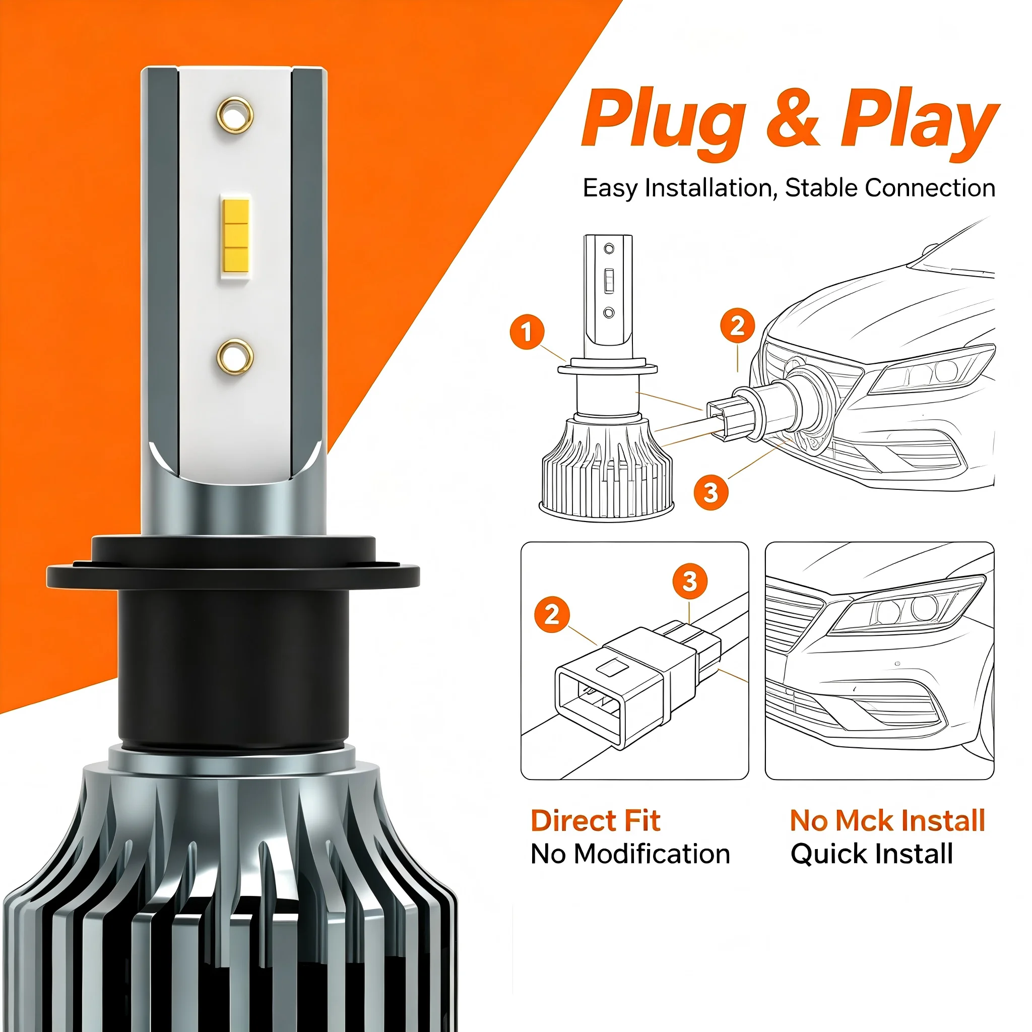 Heyword 22000lm 160W 1860 CSP Chip 3000k/4300k/6000k/8000k Car LED Headlight H4 H7 H1 LED Headlights 9005 H7 H9 H11 Fog Light