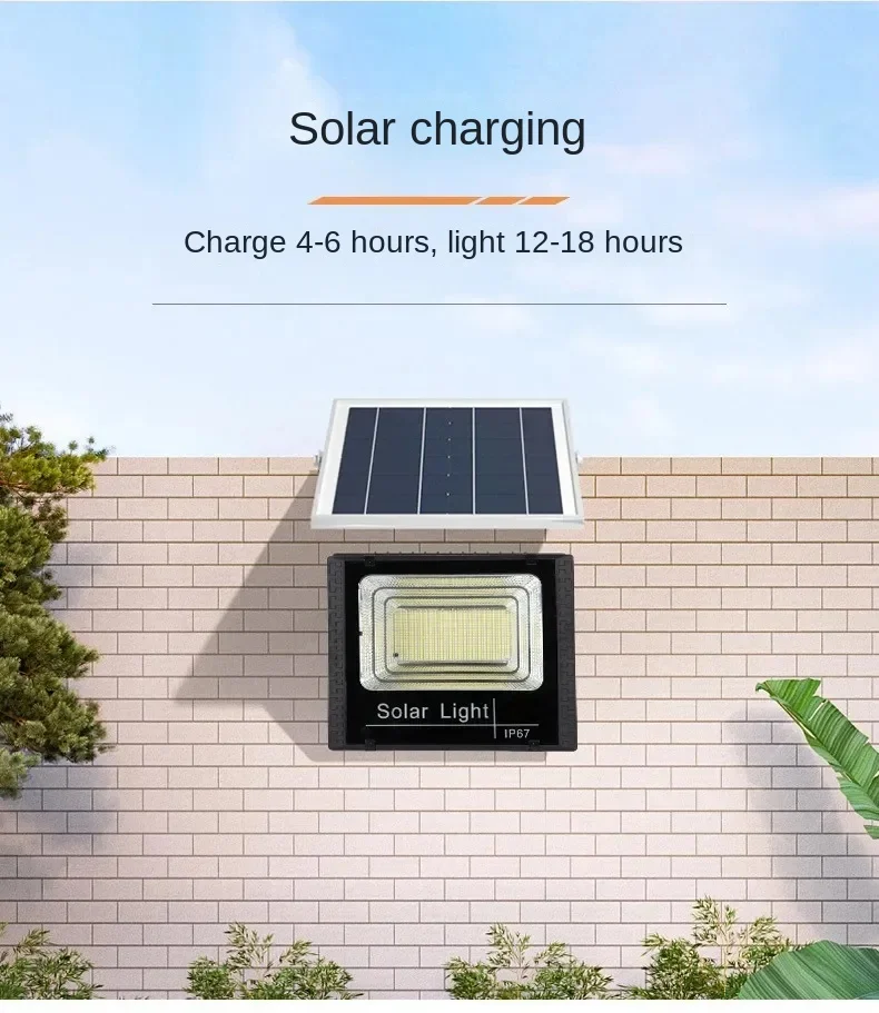 JVEE 30W 1000mAh Solar Flood Lights Remote Control Powered Spotlight Outdoor Waterproof IP67 Villa Street Lamp Adjustable Angle