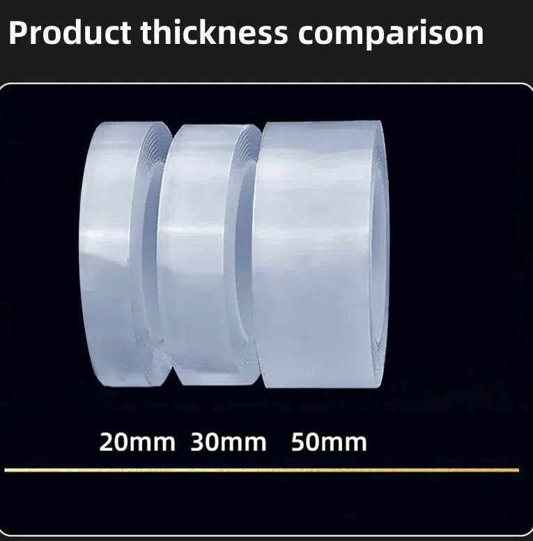 Nano Double sided Adhesive Tape Extra Strong Waterproof Transparent Traceless Tape Thickened Reusable Decorative Tape Home Tools