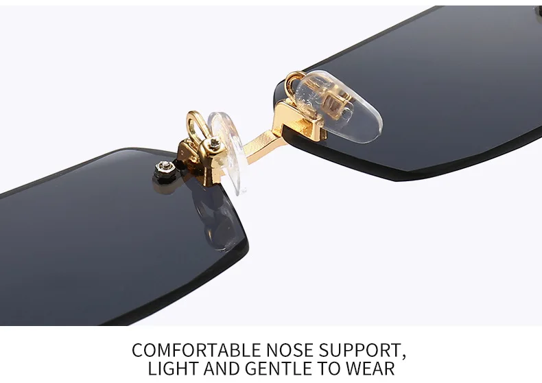 Rimless Sunglasses Rectangle Fashion Popular Women Men Shades Small Square Sun Glasses For Female Male Summer Traveling Glasses