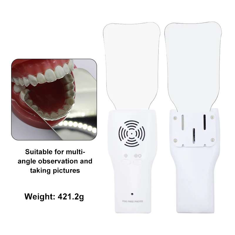 AG Dental Anti-Fog Mirrors Set Fog Free Intraoral Photography Stainless Steel Mirror with LED Light Orthodontic Reflectors