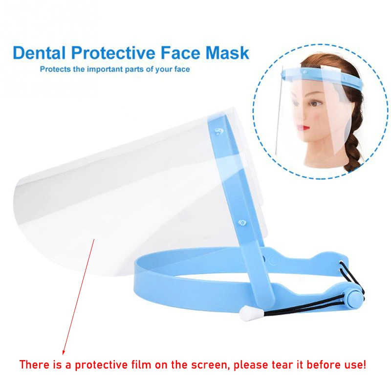Dental Protective Face Dental Face Shield with 10pcs Detachable Face Shield Anti-Fog Dustproof Replacement Covers Dentist Tools