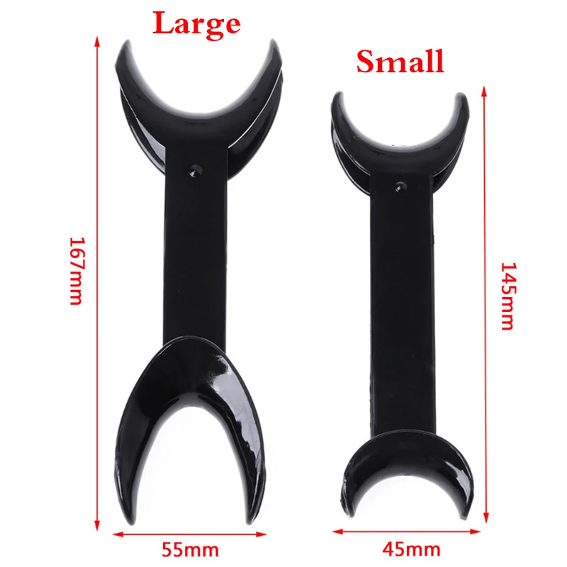 2pcs Black Double Head Lip Retractor Dental Intraoral Lip Cheek Retractor Dental Orthodontic Mouth Opener Dentist Tools 2 Sizes