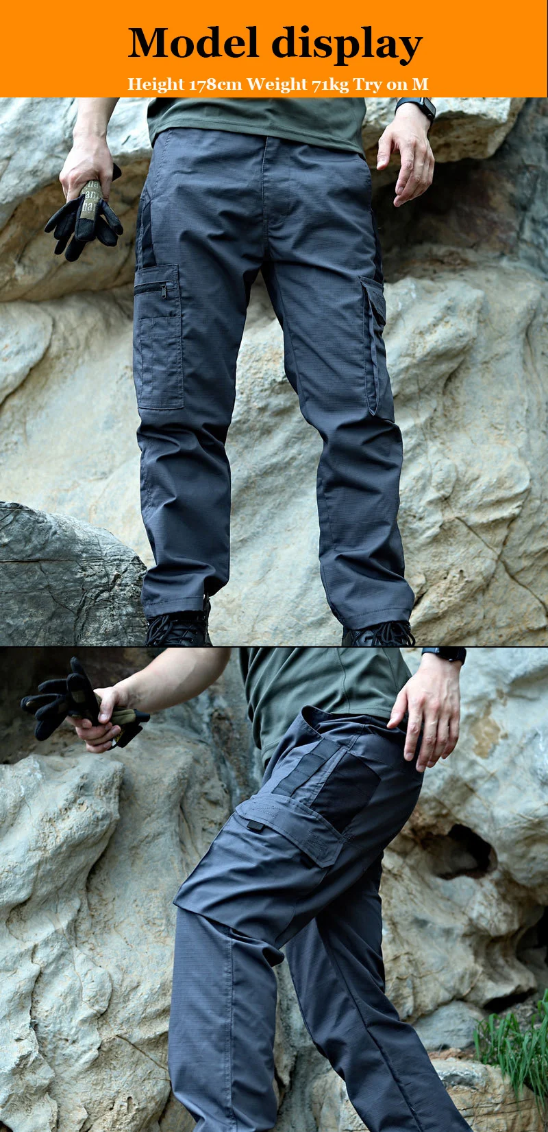 New Tactical Work Pants Men Outdoor Cargo Trousers Multi-pocket Waterproof Pant Autumn Spring Outdoor Workwear Hiking Trousers