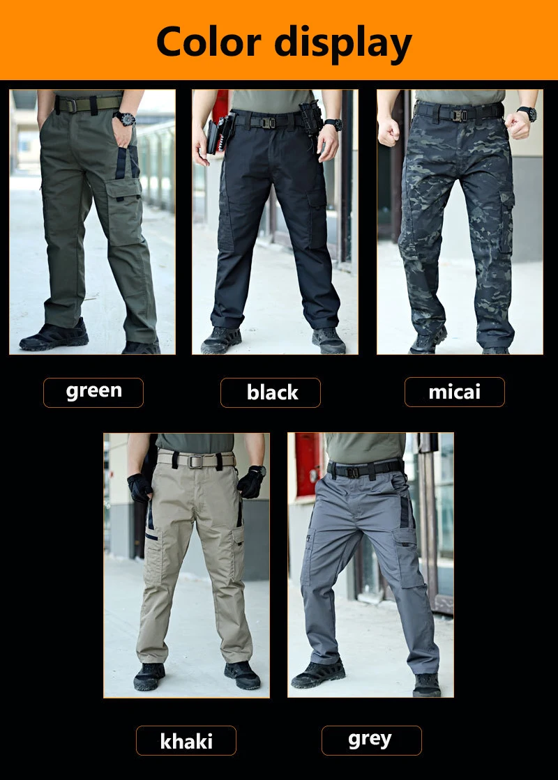 New Tactical Work Pants Men Outdoor Cargo Trousers Multi-pocket Waterproof Pant Autumn Spring Outdoor Workwear Hiking Trousers