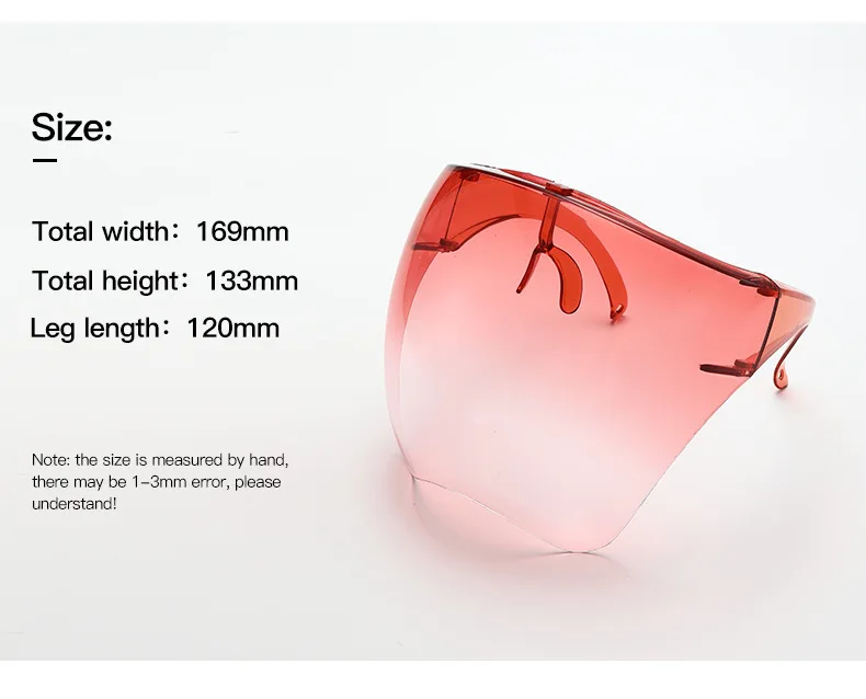 Full Face Sunglasses Mask Women Men Protective Faceshield Glasses Goggles Covered Spherical Lens Anti-Spray Cycling Sunglasses