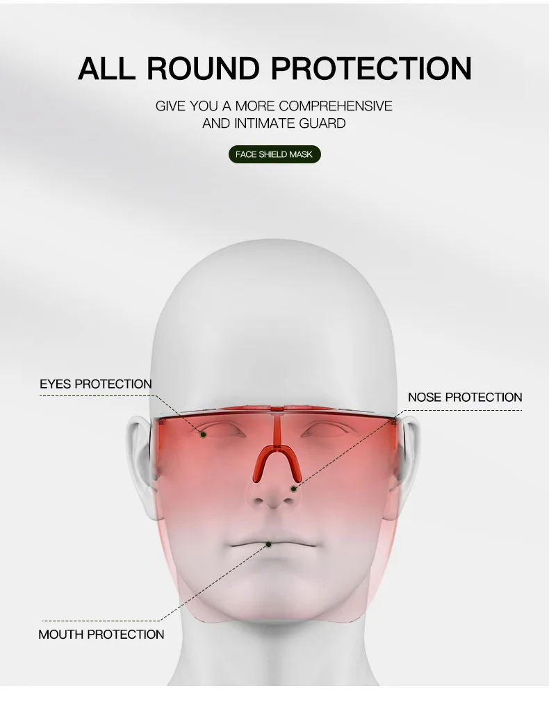 Full Face Sunglasses Mask Women Men Protective Faceshield Glasses Goggles Covered Spherical Lens Anti-Spray Cycling Sunglasses