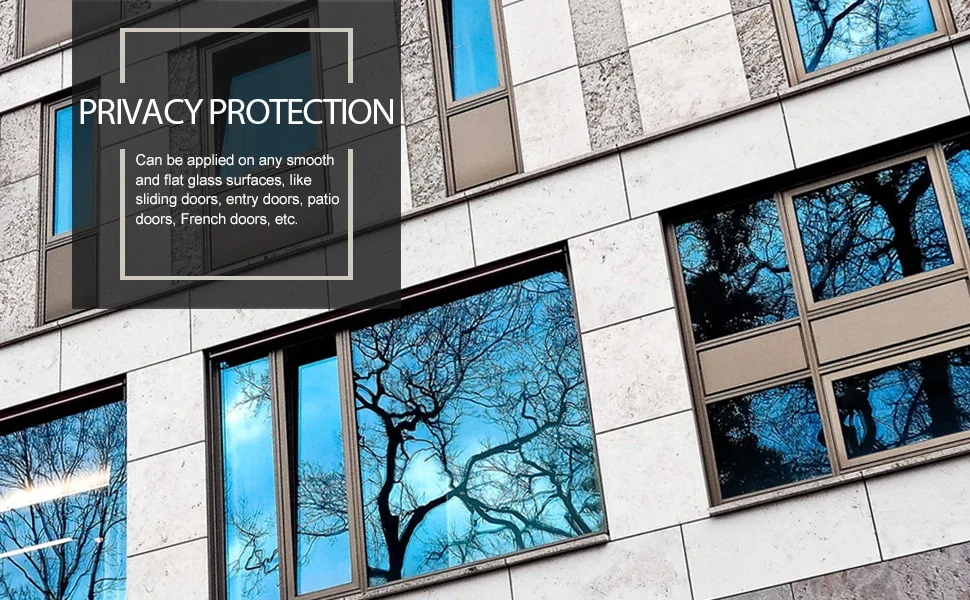 Multi-size One Way Mirror Window Film Privacy Sun Blocking Glass Sticker Heat Control Reflective Film Self Adhesive Window Tint