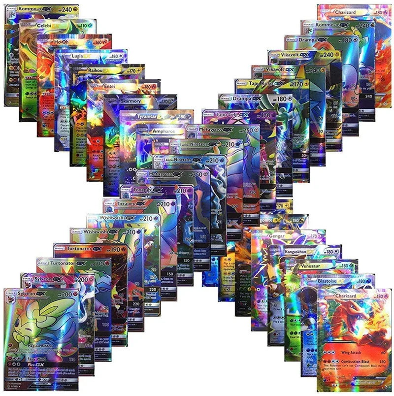 20Pcs English PKM Cards GX Tag Team Vmax EX Mega Shining Game Battle Carte Trading Collection Cards Toys Children Gifts