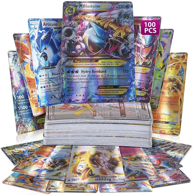 20Pcs English PKM Cards GX Tag Team Vmax EX Mega Shining Game Battle Carte Trading Collection Cards Toys Children Gifts
